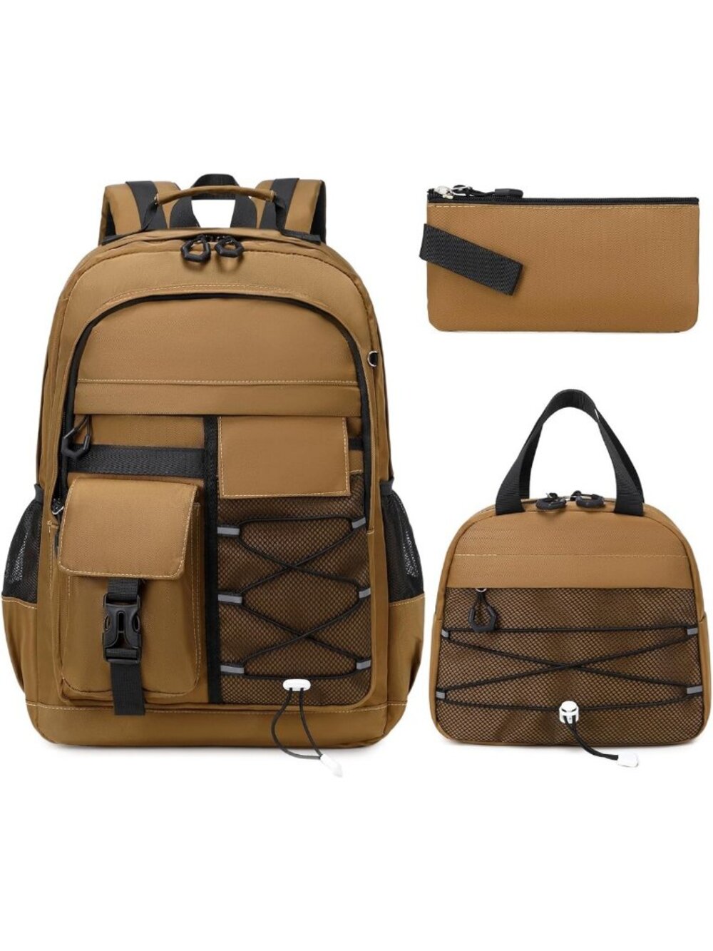Stylish Boys Backpack Set with Lunch Box & Pencil Case - Perfect for School!